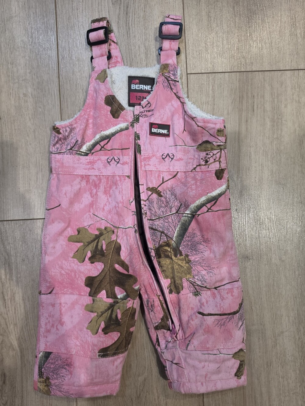 Berne Realtree Xtra Pink Camo Toddler Jacket & Bib Overalls Set 18M/12M - Picture 4 of 11